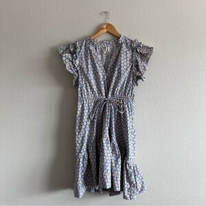 Anthropologie Blue and Pink Floral Dress